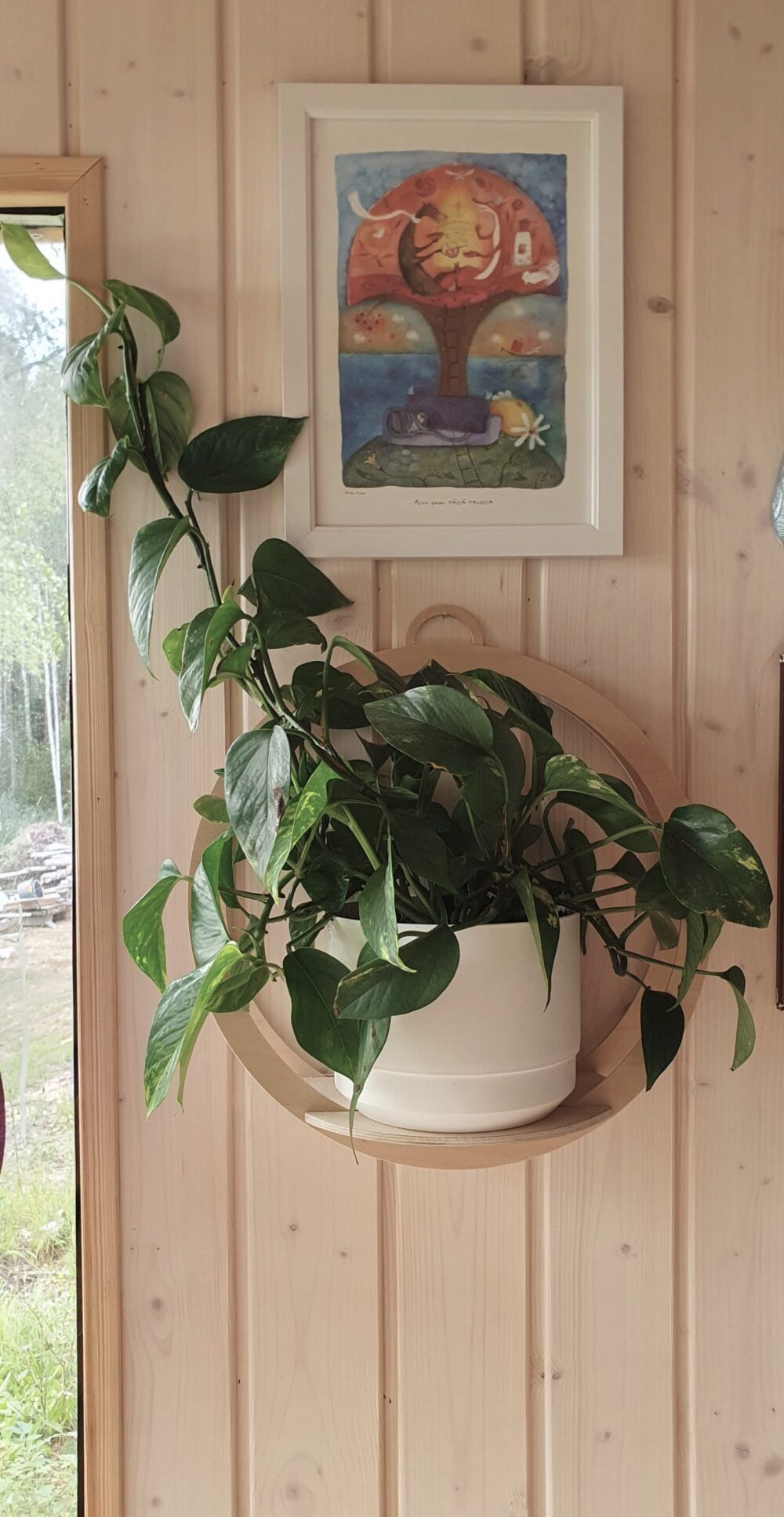 SCARLET seinäamppeli | Puinen kukkateline seinälle - Image 4
