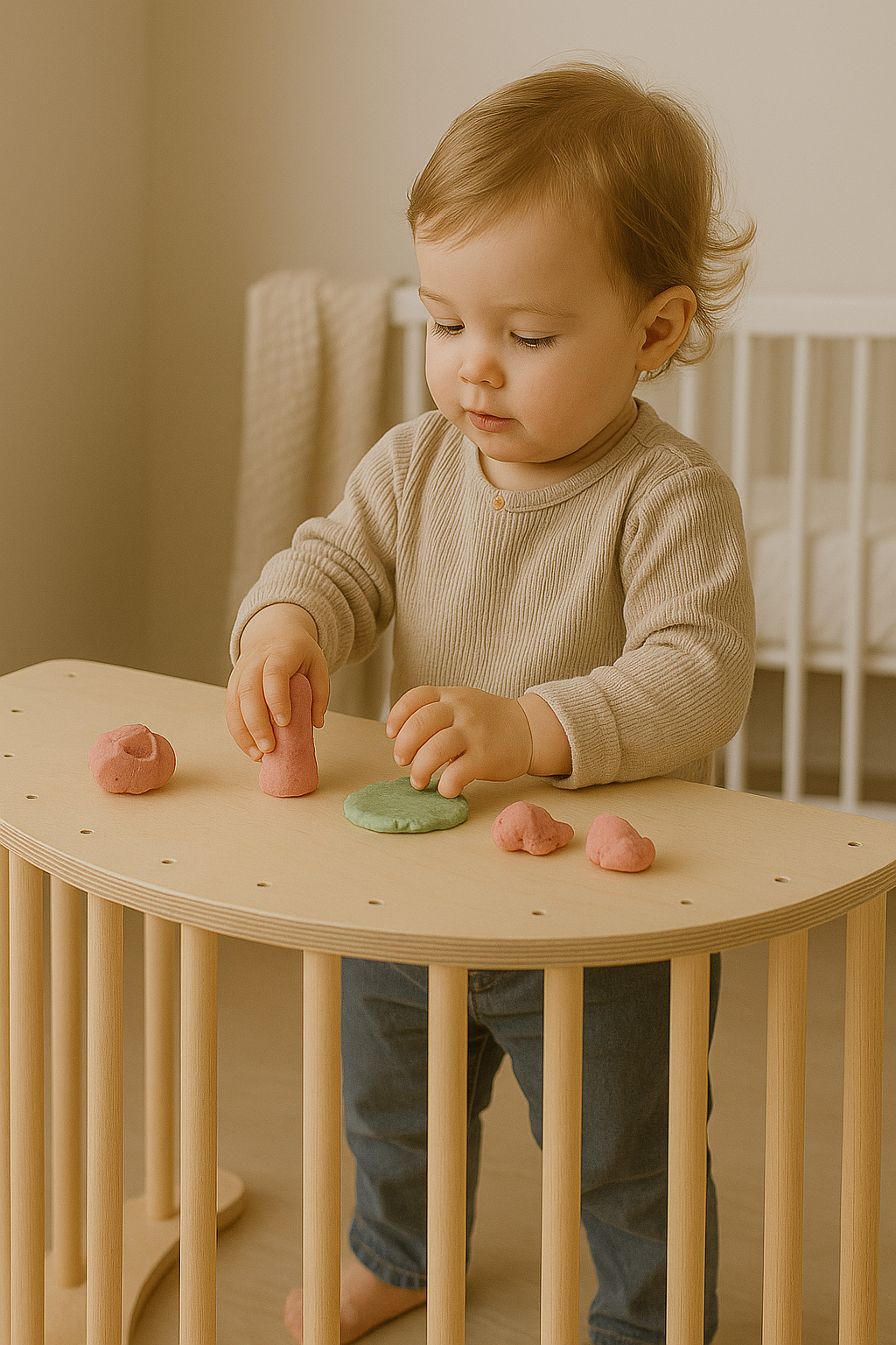 Neljän-yhdessä Montessori-leikkikaari = leikkikaari + kiipeilykaari + keinu + seisomapöytä - Image 2